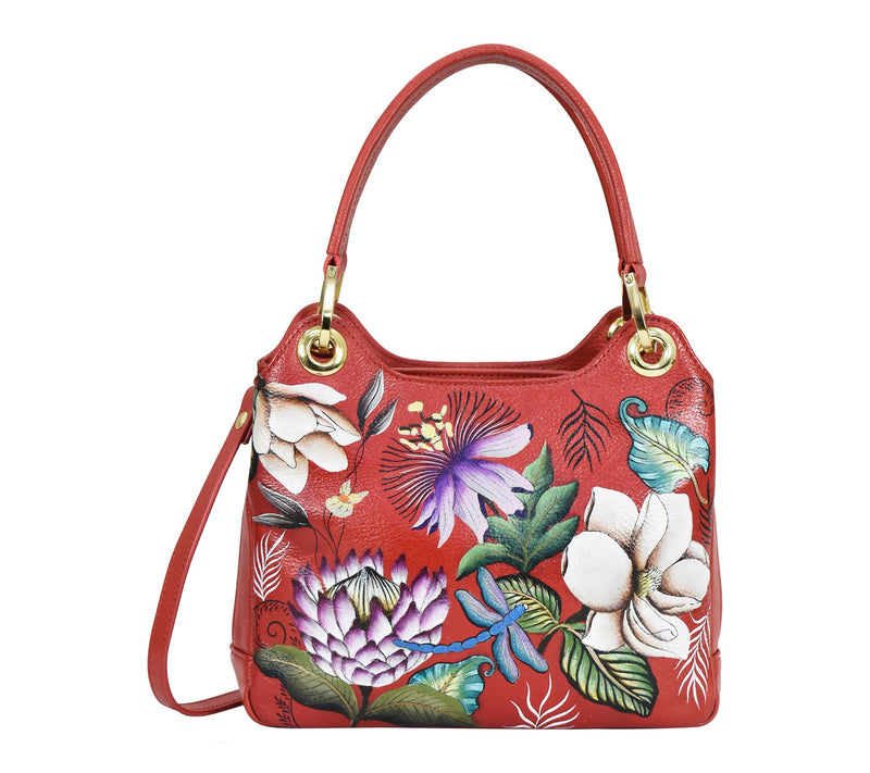 Anuschka Painte d Leather Satch el With Crossbo dy Strap — View 11