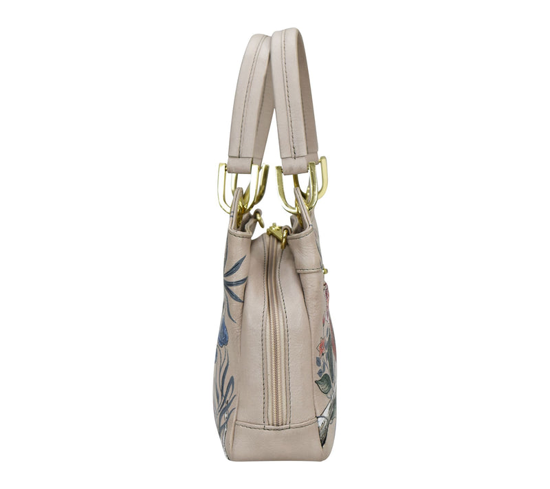 Anuschka Painte d Leather Satch el With Crossbo dy Strap — View 5
