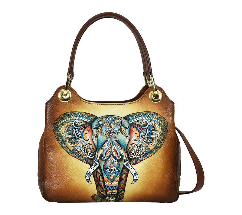 Anuschka Painte d Leather Satch el With Crossbo dy Strap — View 14