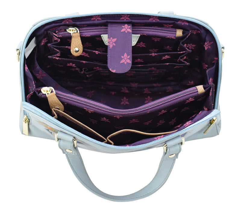 Anuschka Painted Leather Wide Organizer Satchel — View 4