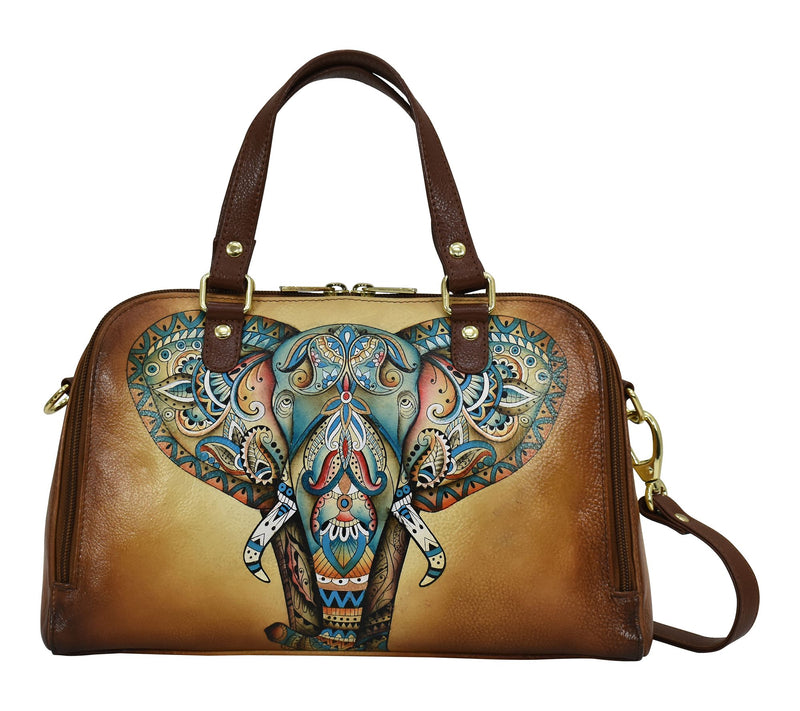 Anuschka Painted Leather Wide Organizer Satchel — View 12