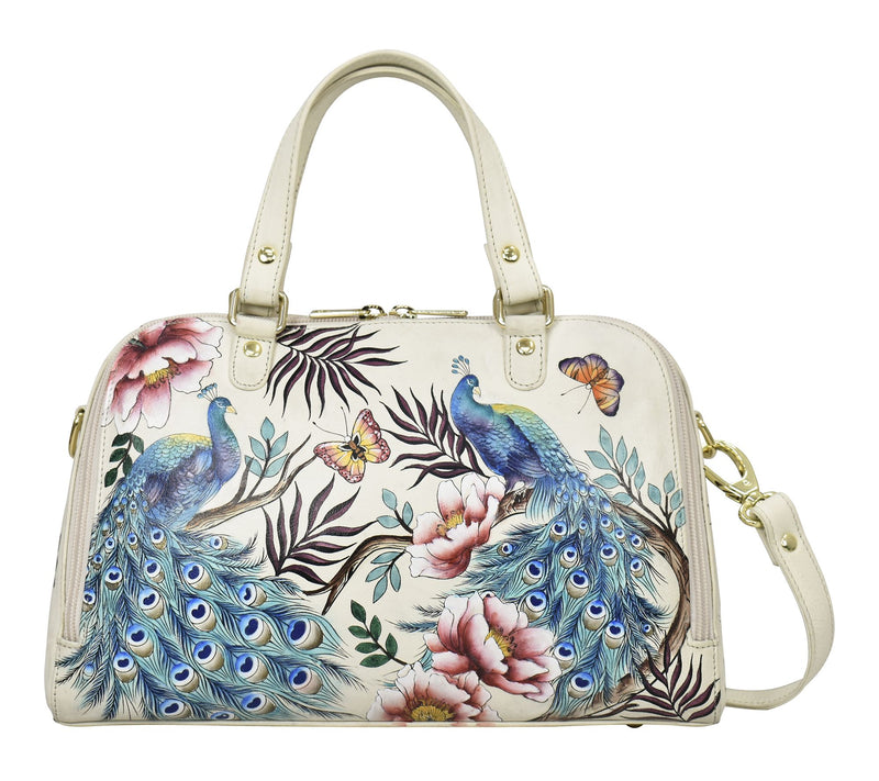 Anuschka Painted Leather Wide Organizer Satchel — View 14