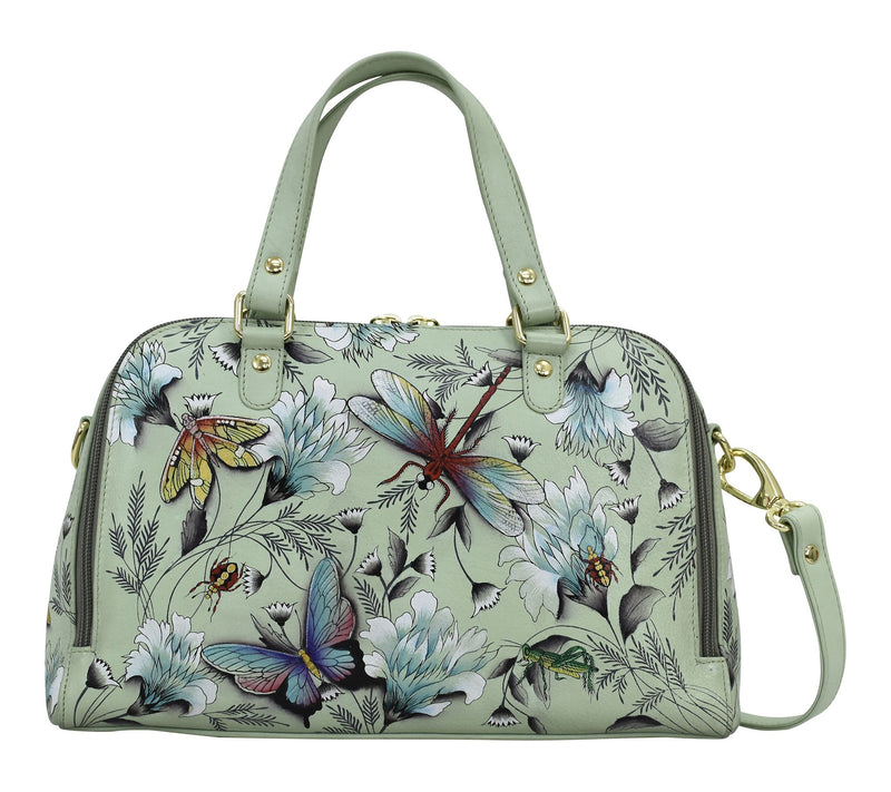 Anuschka Painted Leather Wide Organizer Satchel — View 15