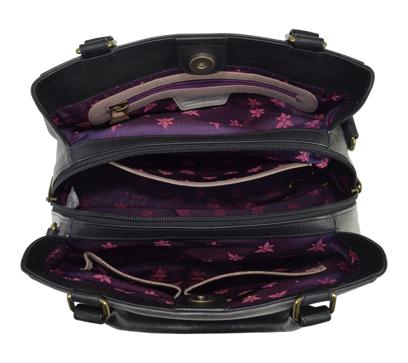 Anuschka Painted Leather Multi Compartment Satchel — View 4
