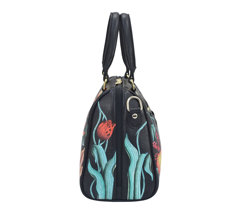 Anuschka Painted Leather Zip Around ClassicSatchel — View 6