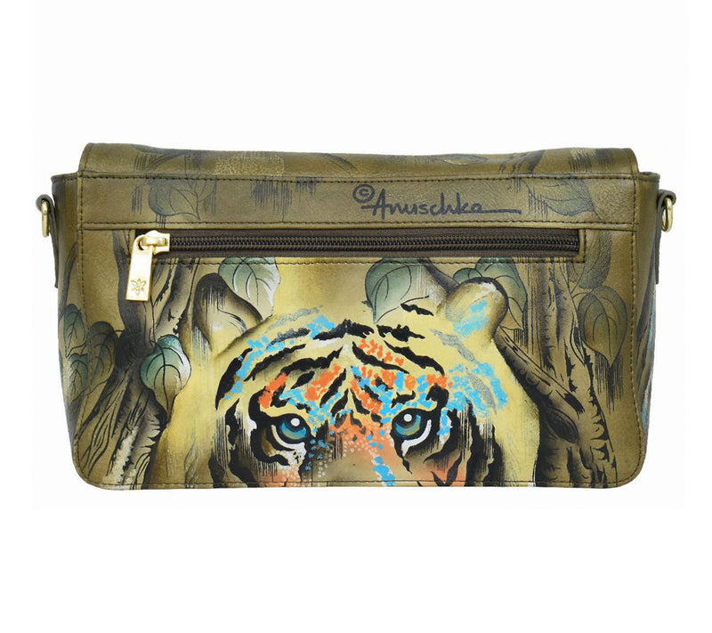 Anuschka Painted Leather Flap Crossbody With Shulder Strap — View 2