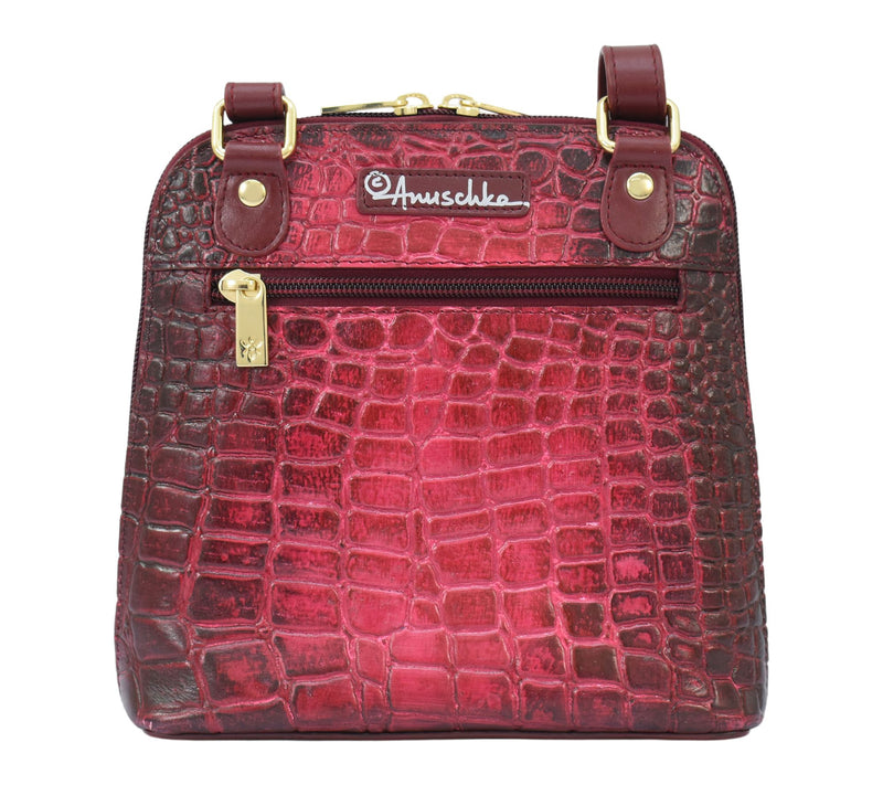 Anuschka Painte d Leather Small Zip Around Cro ssbody — View 2