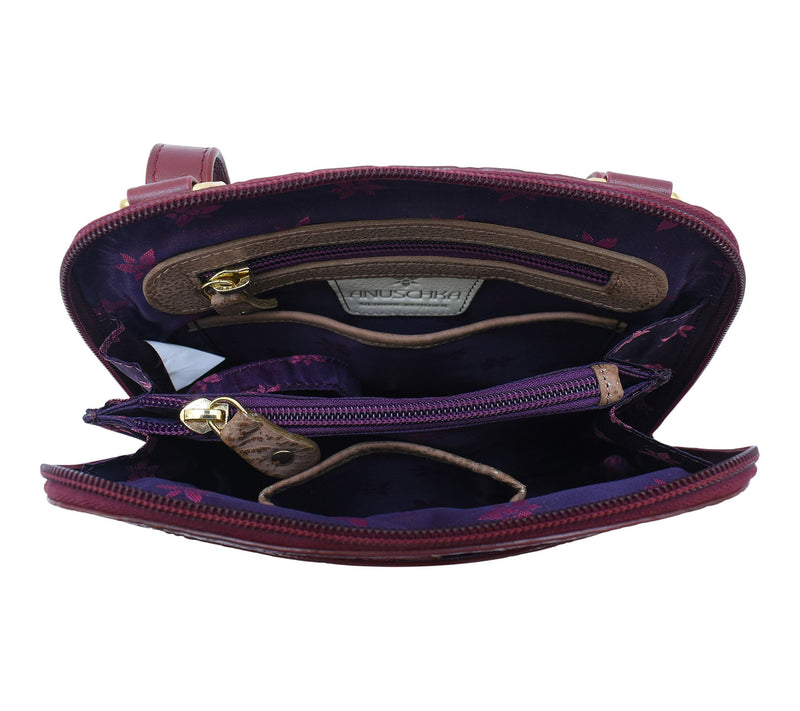 Anuschka Painte d Leather Small Zip Around Cro ssbody — View 3
