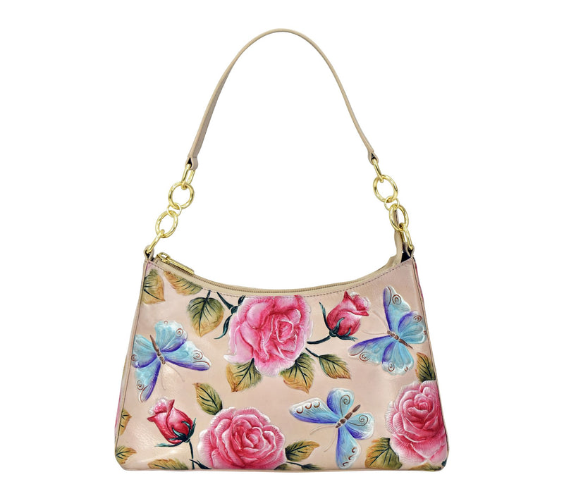 Anuschka Painted Leather Zip-Top Shoulder Hobo — View 10