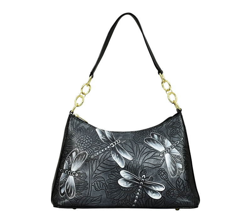 Anuschka Painted Leather Zip-Top Shoulder Hobo — View 11