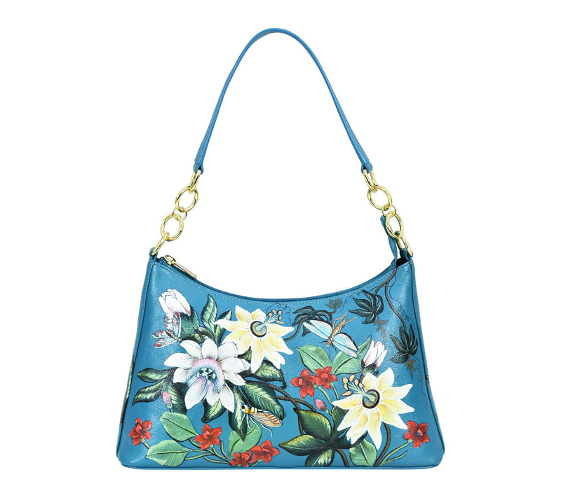 Anuschka Painted Leather Zip-Top Shoulder Hobo — View 14