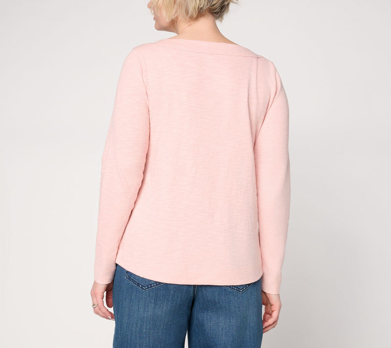 Studio Park x Amy Stran Long Sleeve Cotton Slub Top — View 4