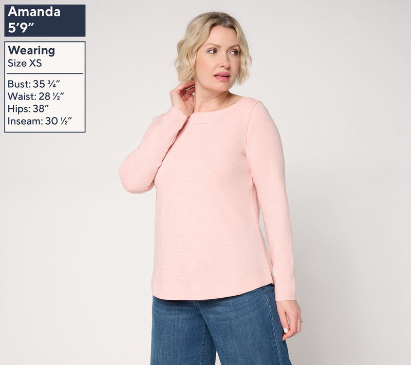 Studio Park x Amy Stran Long Sleeve Cotton Slub Top — View 3