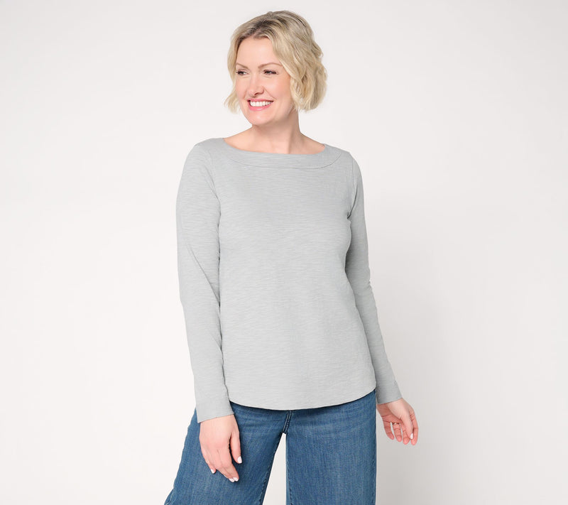 Studio Park x Amy Stran Long Sleeve Cotton Slub Top — View 14