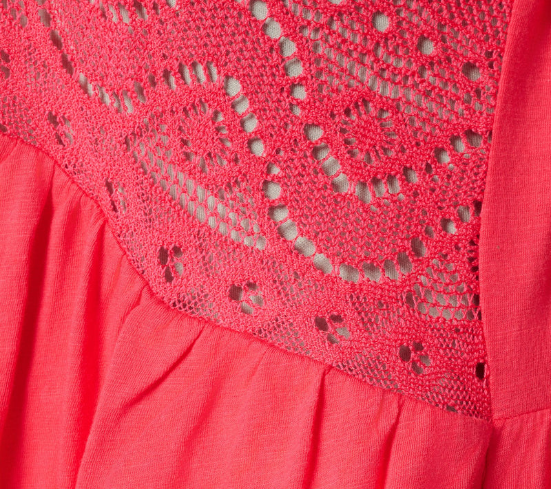 LOGO by Lori Goldstein Mixed Media Cotton and Lace Cardigan — View 16