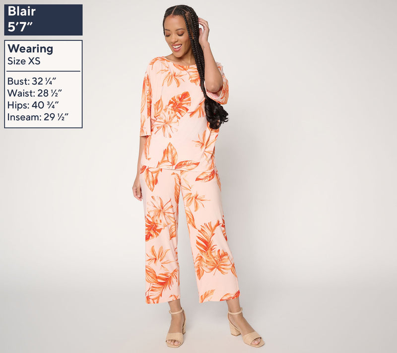 Attitudes by Renee Tall Como Jersey Top and Bottom Set — View 3