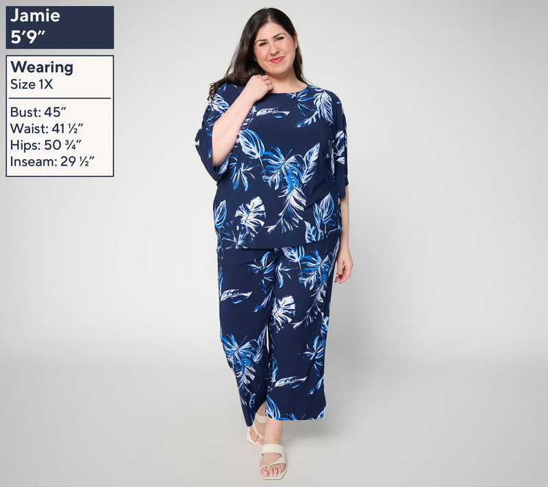 Attitudes by Renee Tall Como Jersey Top and Bottom Set — View 2