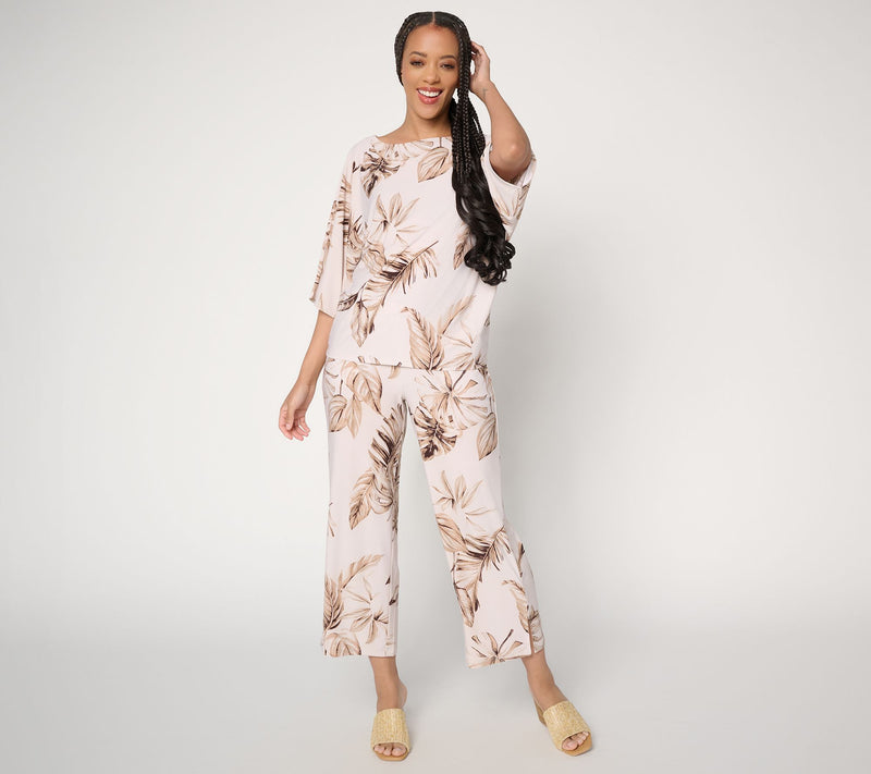 Attitudes by Renee Tall Como Jersey Top and Bottom Set — View 13