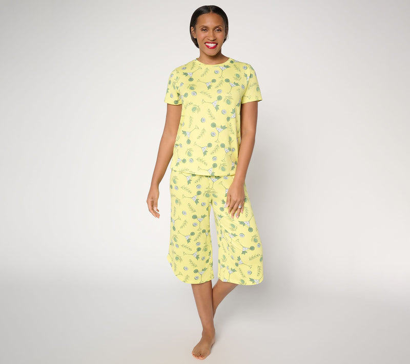 AnyBody Regular Lush Jersey Printed Short Sleeve Sleep Set — View 11