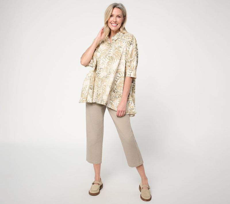 Martha Stewart Signature Oversized Button Front Shirt — View 11