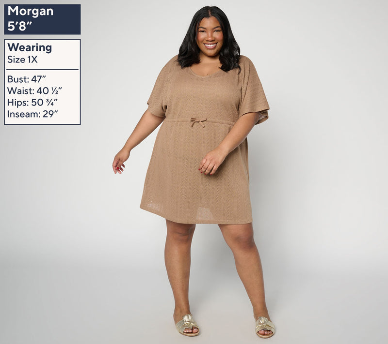 Susan Graver Soleil Regular Open Knit Coverup — View 2