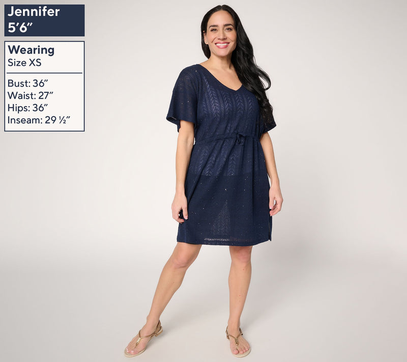 Susan Graver Soleil Petite Open Knit Coverup — View 7