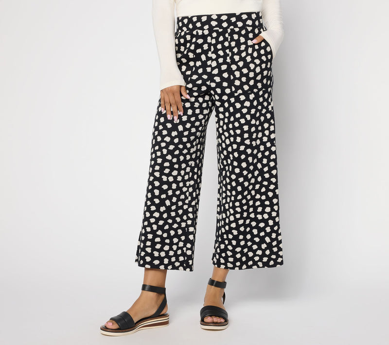 Susan Graver Soleil Petite Printed Slub Knit Pants — View 12