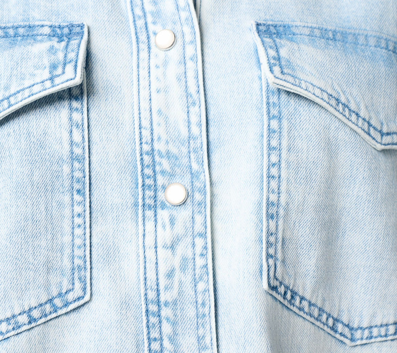 Studio Park x Amy Stran Lightweight Denim Snap Front Shirt — View 6