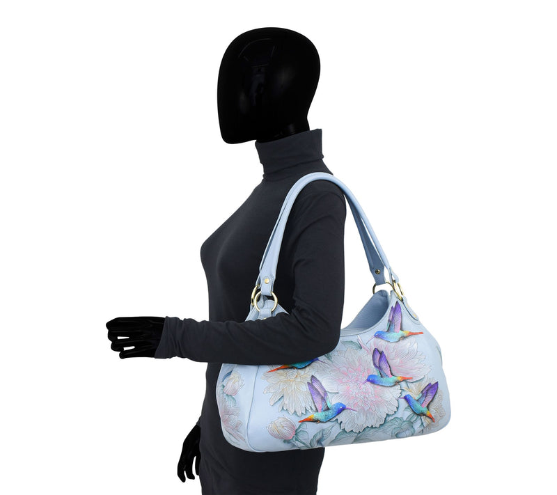 Anuschka Painted Leather Triple CompartmentRuched Hobo — View 4
