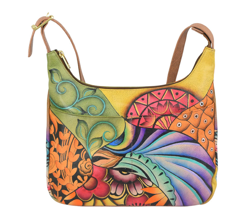 Anuschka Painte d Leather Mediu m Shoulder Hobo — View 8