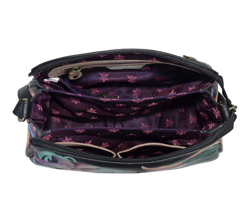 Anuschka Painted Leather Multi- Compartment Medium Bag — View 3