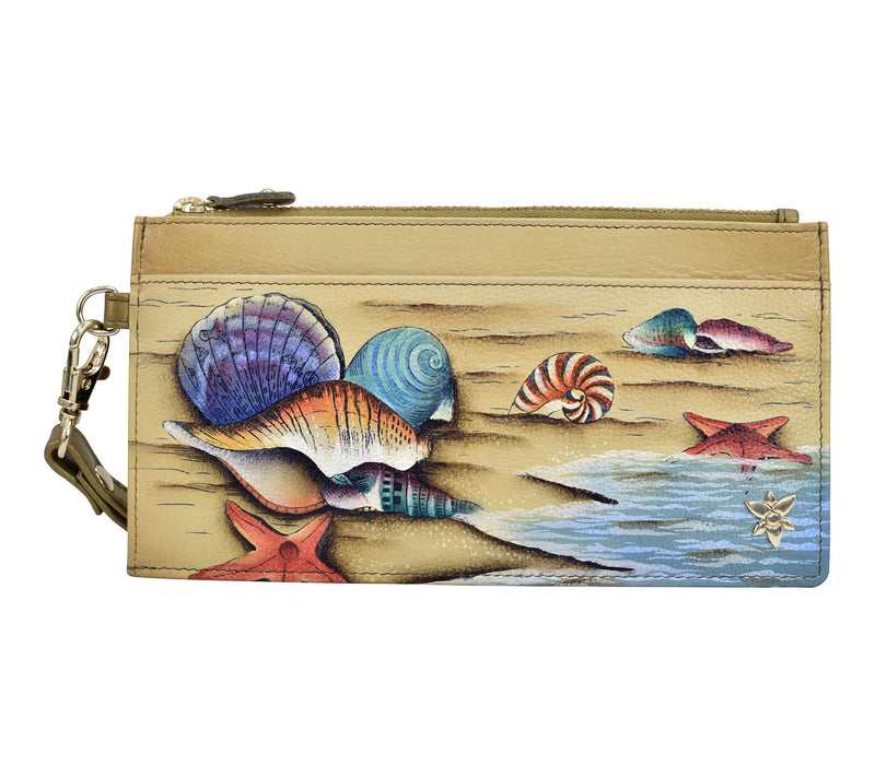 Anuschka Painted Leather Clutch OrganizerWristlet — View 7