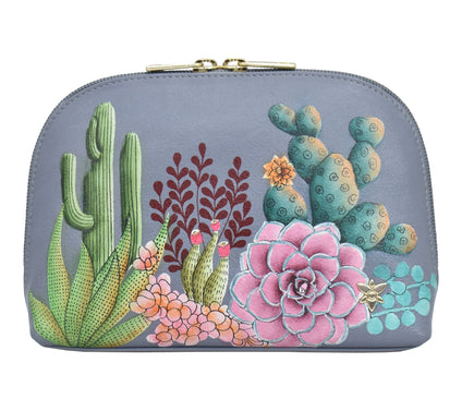 Anuschka Painte d Leather Large Cosmetic Pouch