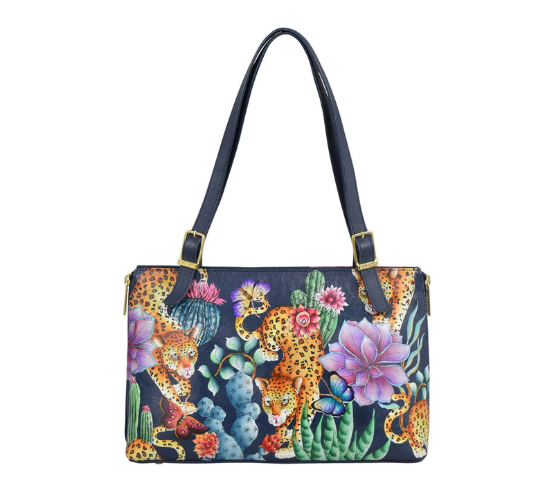 Anuschka Painted Leather Expandable Shopper Tote — View 7