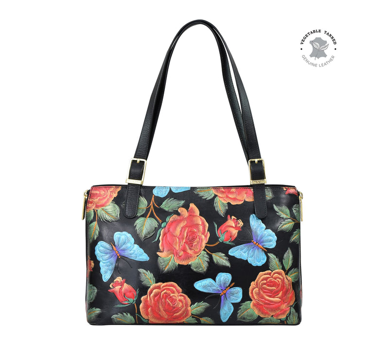 Anuschka Painted Leather Expandable Shopper Tote — Main view