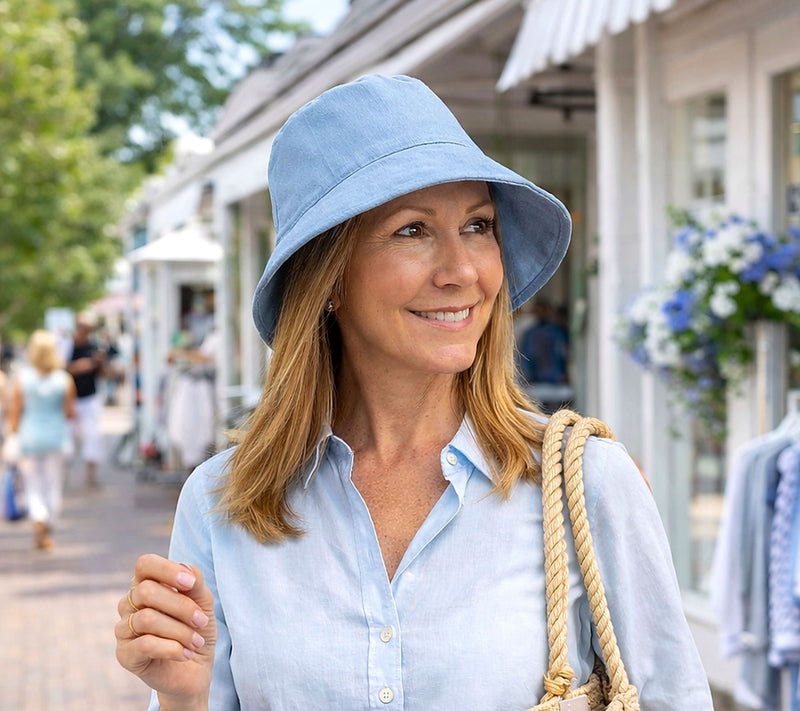 Sprigs Lightweight Denim Bucket Hat — View 6