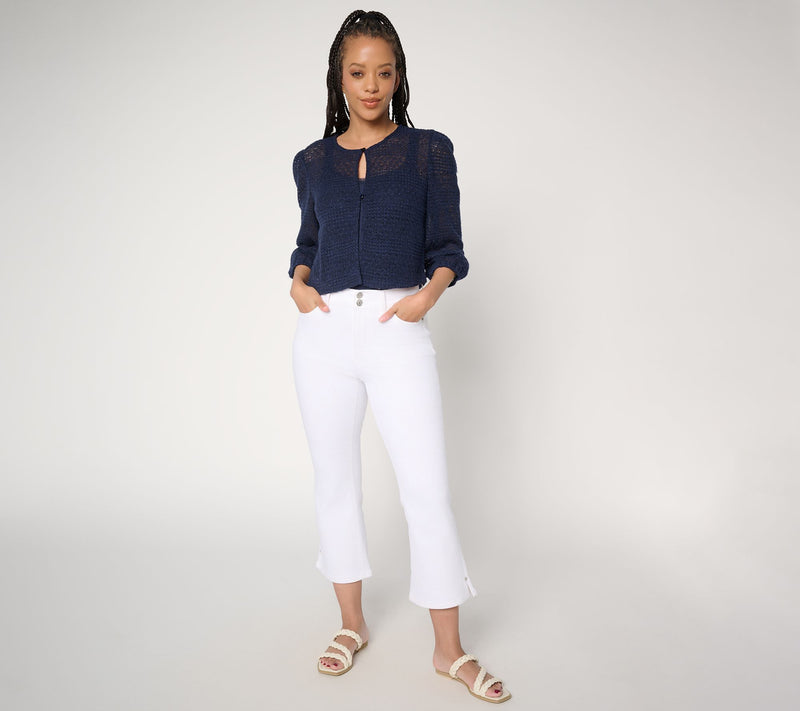 Denim & Co. Beach Fauxchet 3/4-Sleeve Topper — View 5