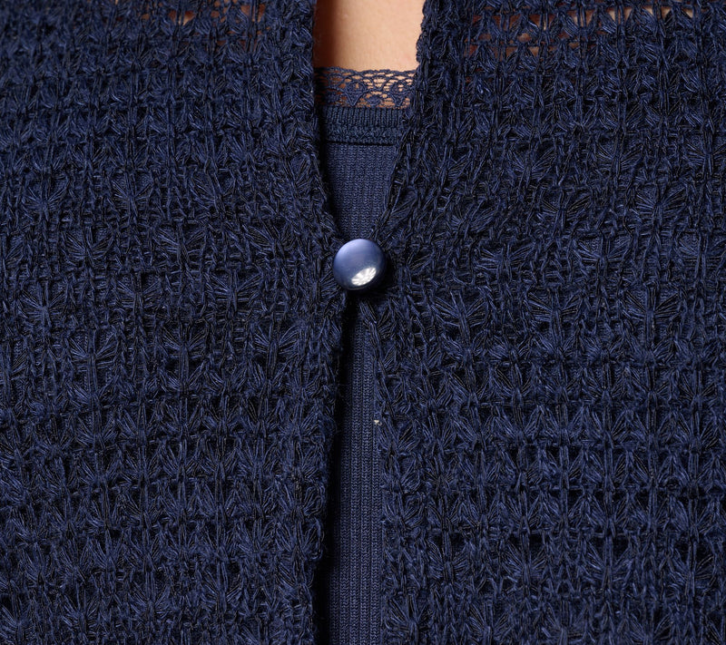 Denim & Co. Beach Fauxchet 3/4-Sleeve Topper — View 6