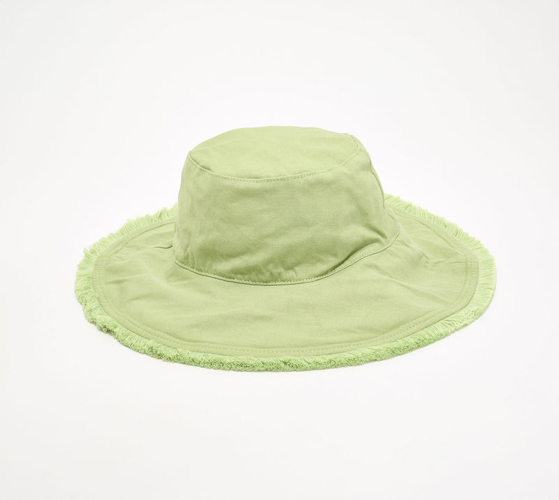 Sprigs Big Brim Fringe Sun Hat with Removable Ties & Ponytail Slit — View 15