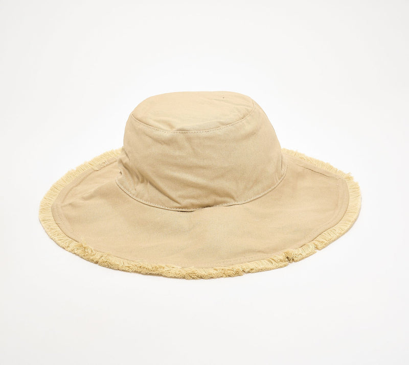 Sprigs Big Brim Fringe Sun Hat with Removable Ties & Ponytail Slit — View 17