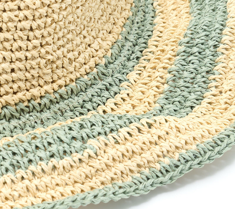 Sprigs Crochet Sun Hat with Striped Brim — View 5