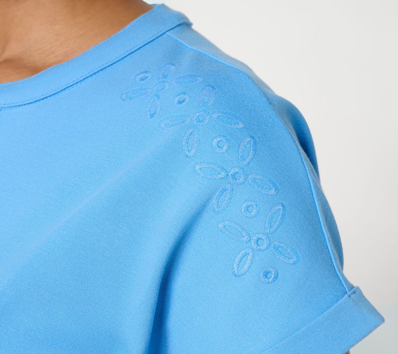 Denim & Co. Perfect Jersey Dolman Sleeve Top with Embroidery — View 6