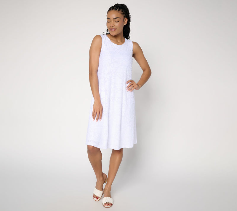 Susan Graver Regular Burnout Knit Sleeveless A-Line Dress — View 16