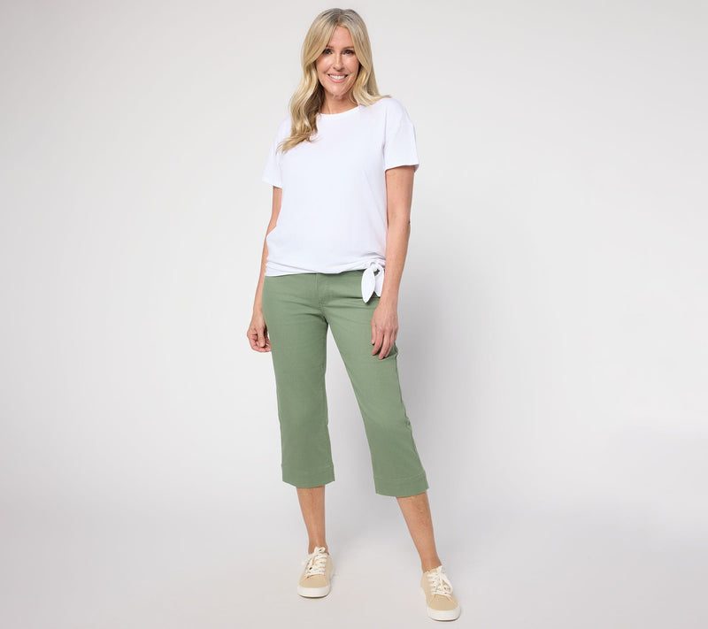 NYDJ Marilyn Petite Straight Leg Capri Jeans in Cool Embrace — View 5