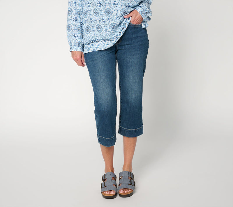 NYDJ Marilyn Petite Straight Leg Capri Jeans in Cool Embrace — View 17