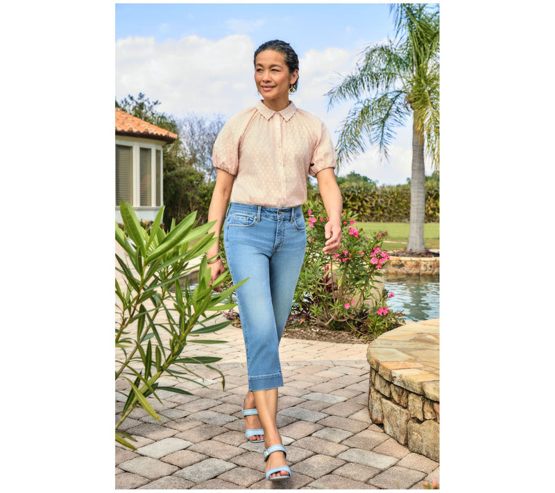 NYDJ Marilyn Tall Straight Leg Capri Jeans in Cool Embrace — View 8