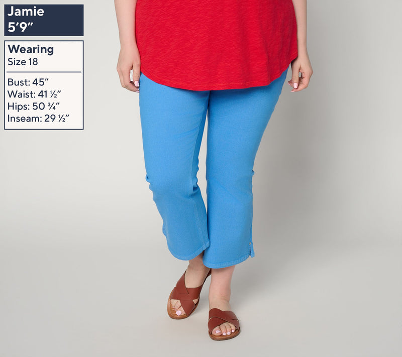 Denim & Co. Regular Classic Stretch Baby Boot Crop Pants — View 2