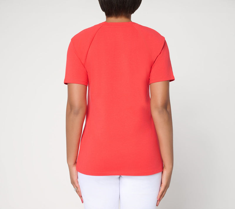 Denim & Co. Essentials Perfect Jersey Raglan Sleeve V-Neck Top — View 4