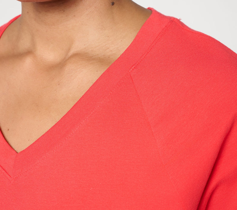 Denim & Co. Essentials Perfect Jersey Raglan Sleeve V-Neck Top — View 6