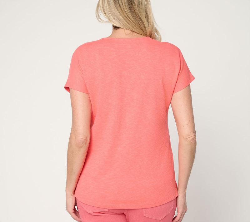 Denim & Co. Essentials Linen Blend Dolman Sleeve Top w/ Pocket — View 4